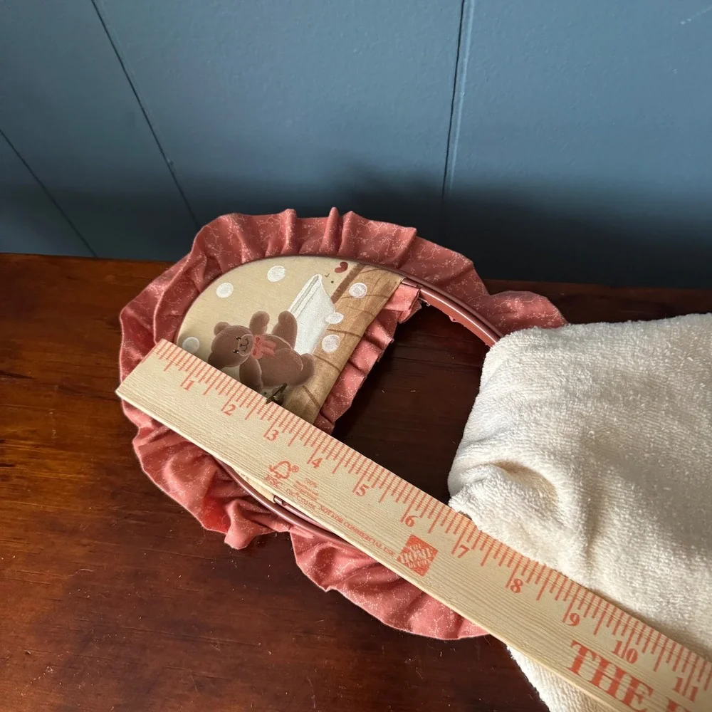Cottagecore Grandmacore‎ Vintage Cannon Teddy Bear Musical Towel Holder Pink